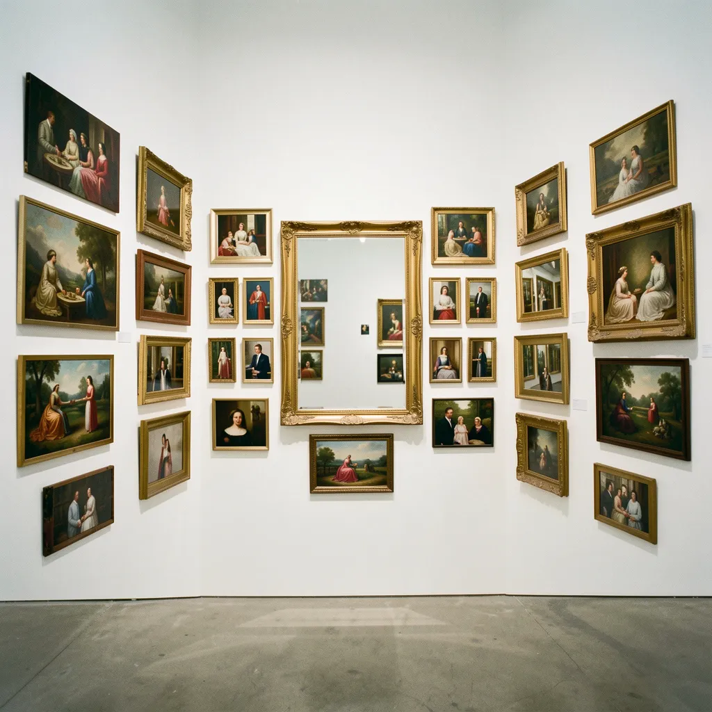 Symmetrische grid galerijwand